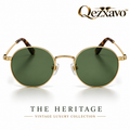 Qezxavo™ The Heritage Round Gold-Tone Sunglasses with Green Lenses