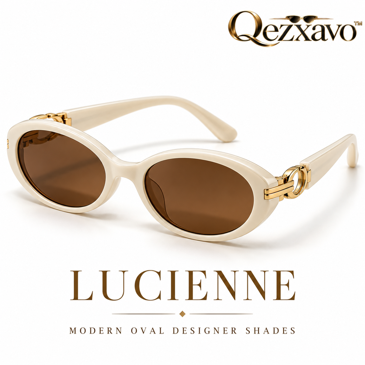 Qezxavo™ Lucienne Oval Designer Sunglasses