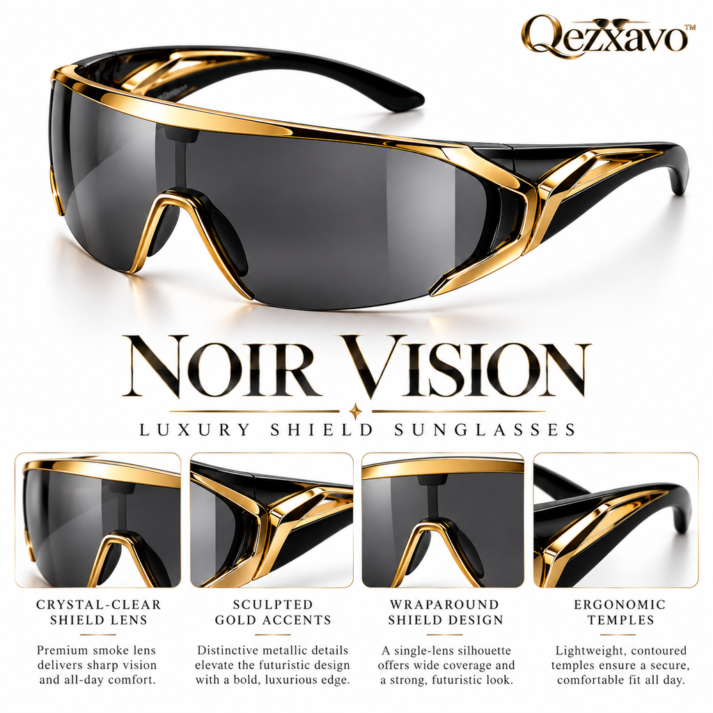 Qezxavo™ Noir Vision Luxury Shield Sunglasses