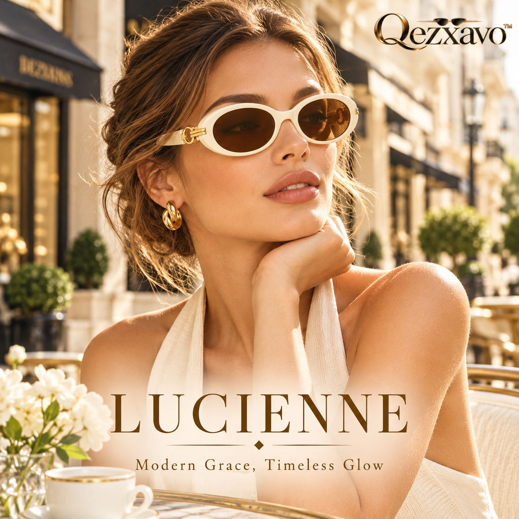 Qezxavo™ Lucienne Oval Designer Sunglasses