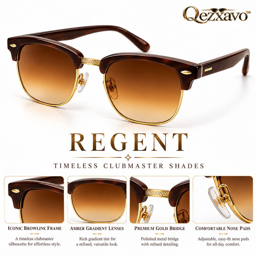 Qezxavo™ Regent Clubmaster Sunglasses