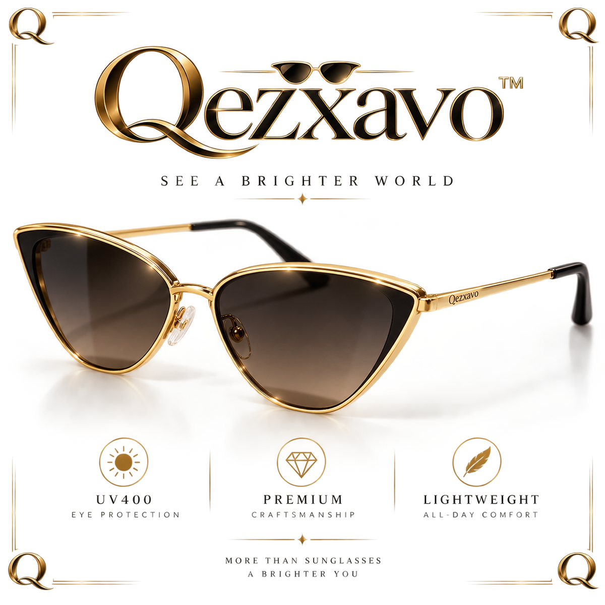 Qezxavo™ Women’s Luxury Cat-Eye Sunglasses