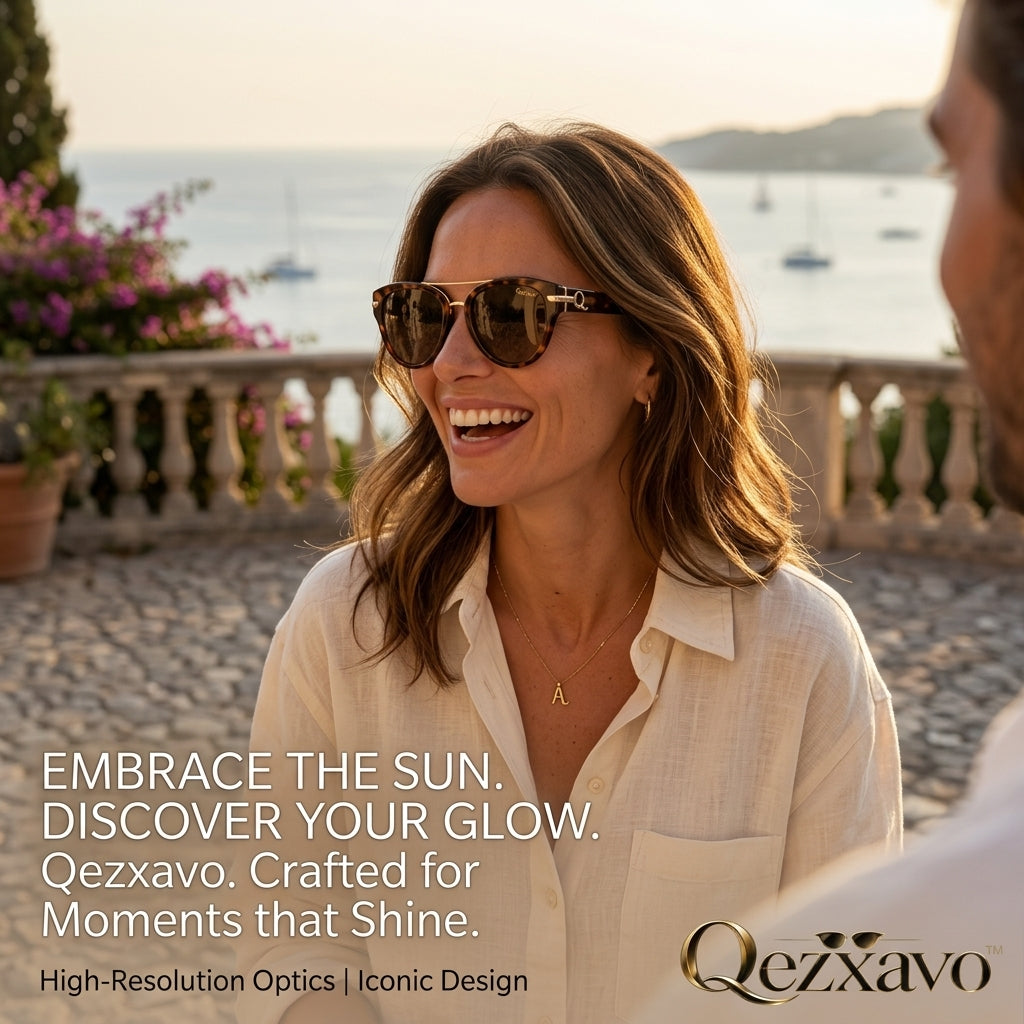 Qezxavo™ Vintage Double-Bridge Aviator Sunglasses for Women & Men – Classic Tortoiseshell Acetate Frame with Signature Gold Hardware & UV400 Brown Tint Lenses